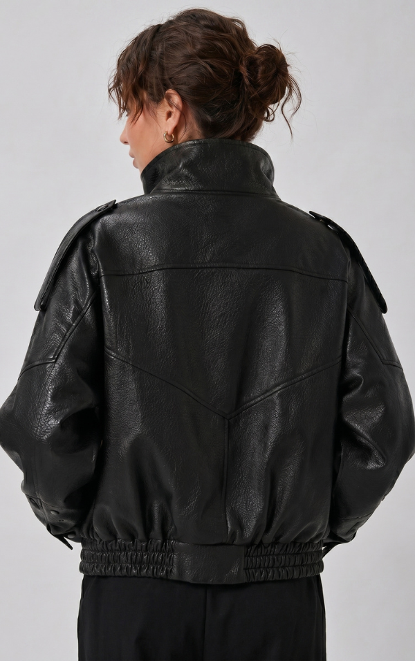 Chaqueta Oversized de Cuero - Ariane