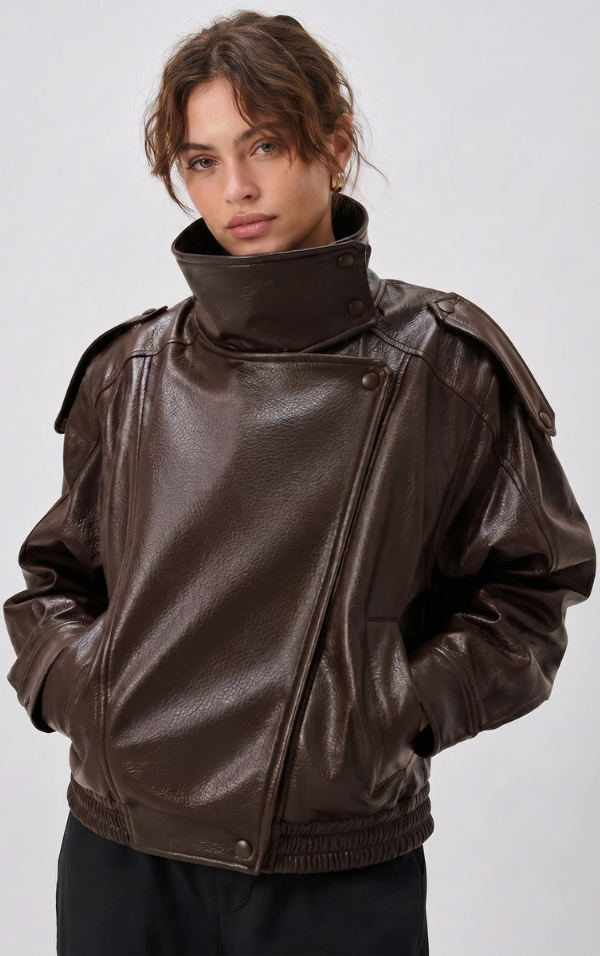 Chaqueta Oversized de Cuero - Ariane